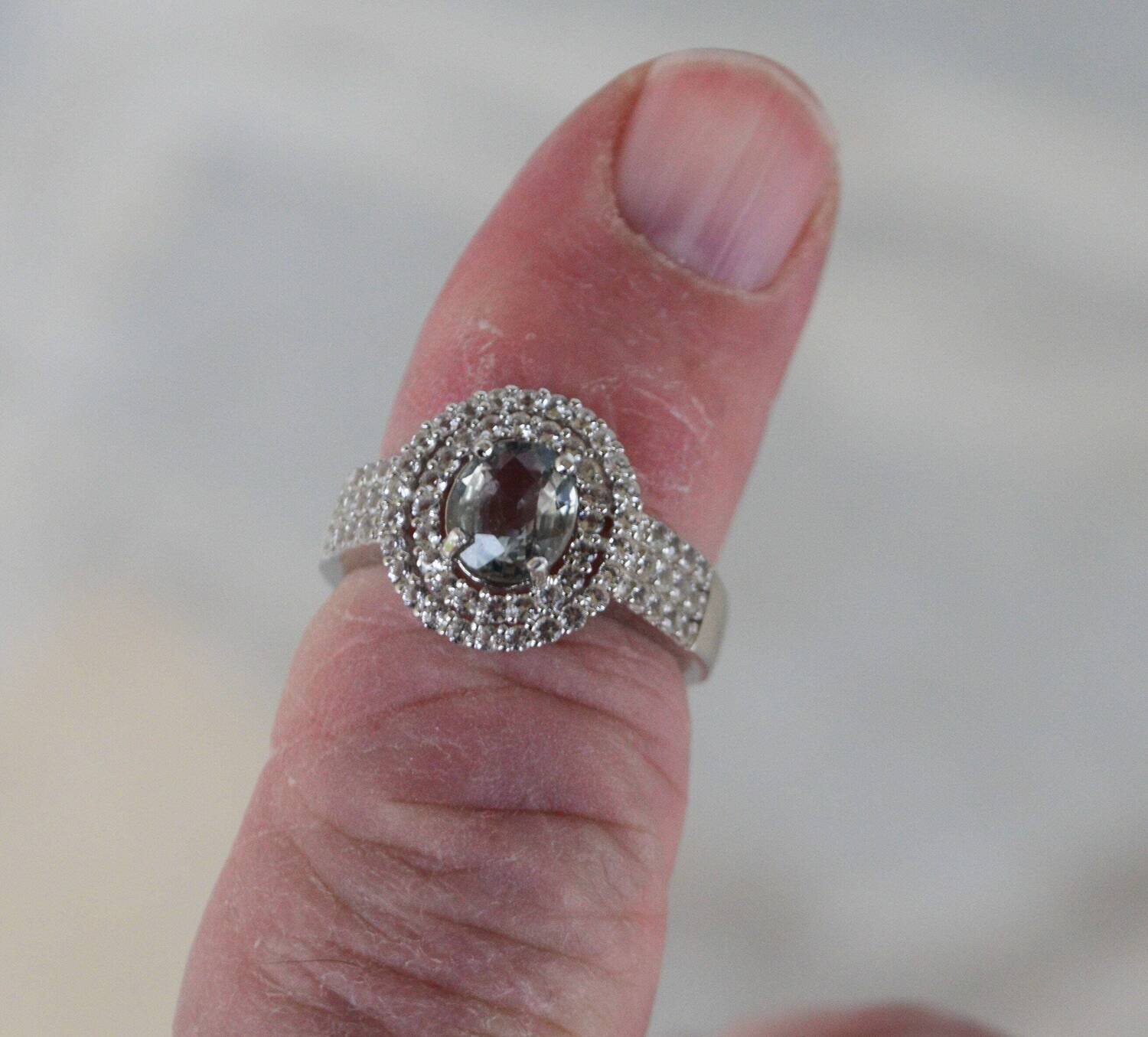 Size 7 Ring, Green Ceylon Sapphire. 1.4cwt. Natural Earth Mined .  Unheated. September Birthstone. See Video