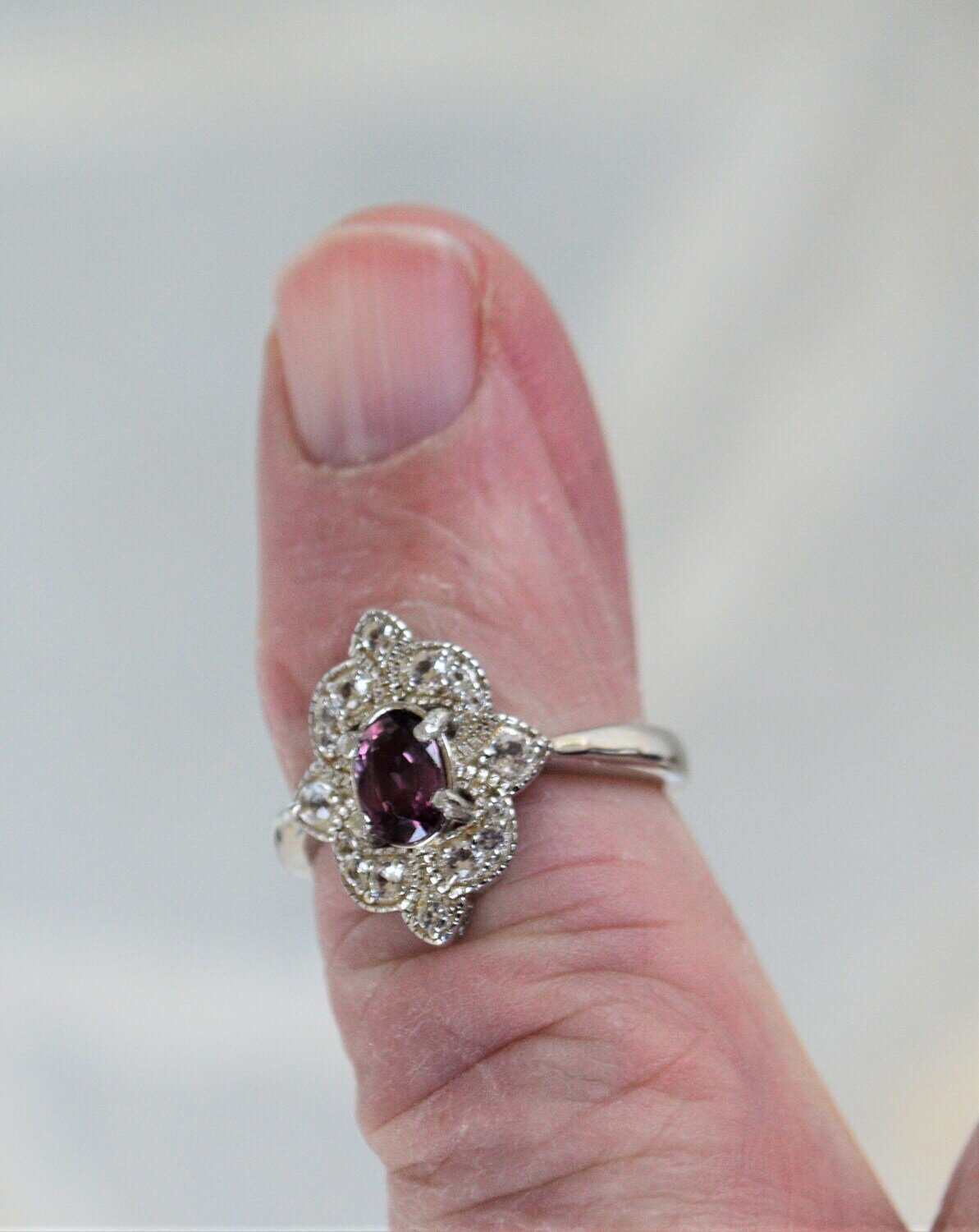 Size 7 Ring,  Purple Sapphire. Approx  .7cwt. Natural Earth Mined . September Birthstone