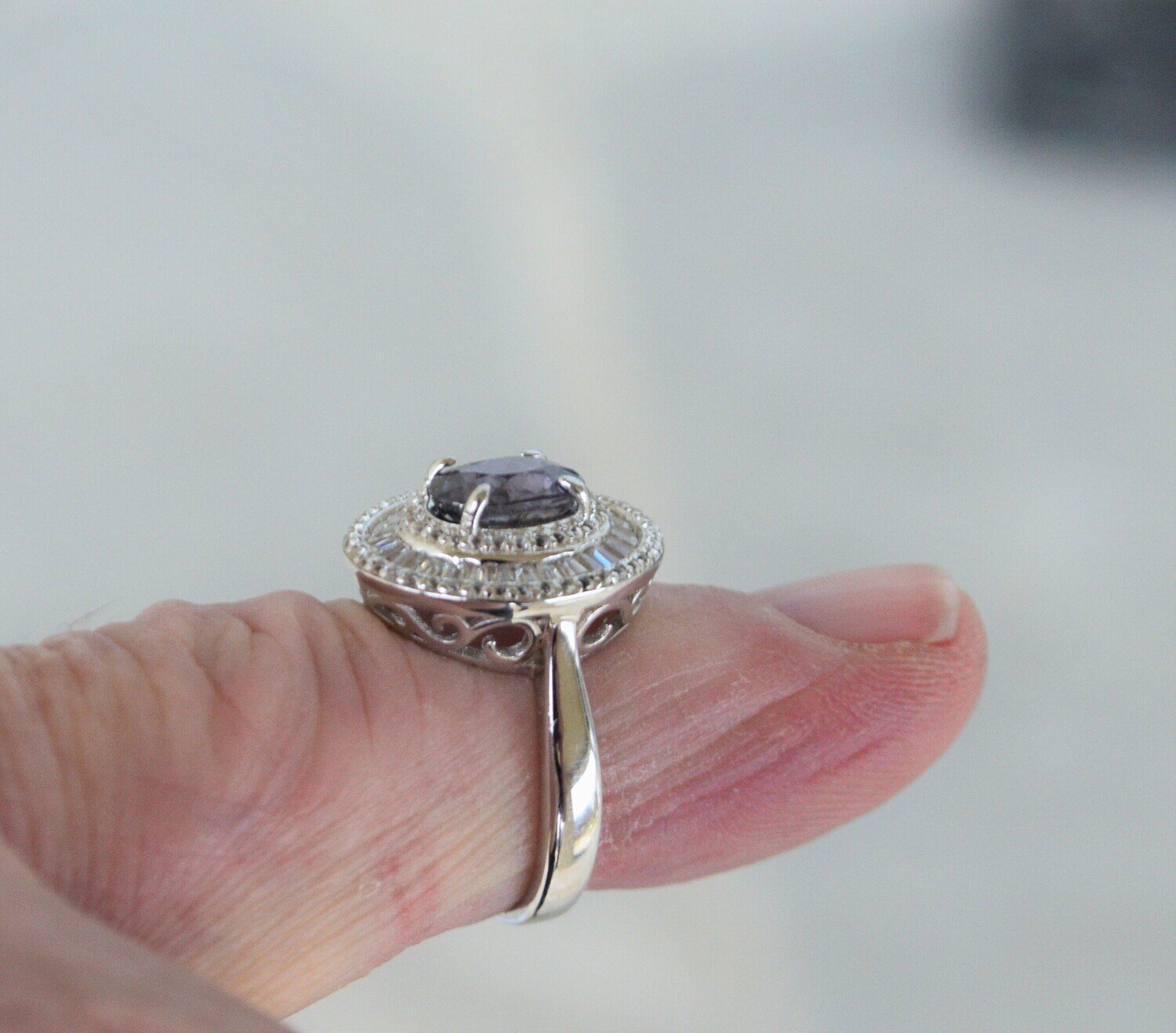 Size 7 Ring, Bluish Purple Sapphire. Unheated. 2.1cwt. Natural Earth Mined .  September Birthstone. See Video
