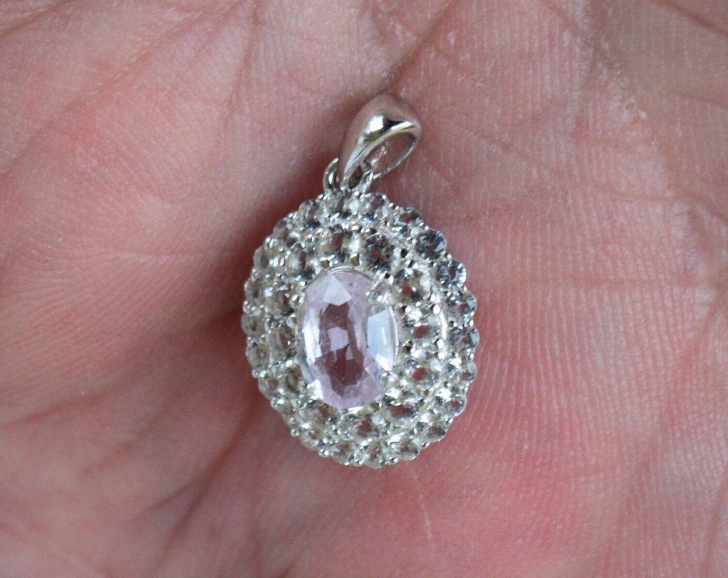Sapphire Pendant. Unheated .95 cwt Natural Earth Mined Pink Sapphire. September Birthstone. See Video