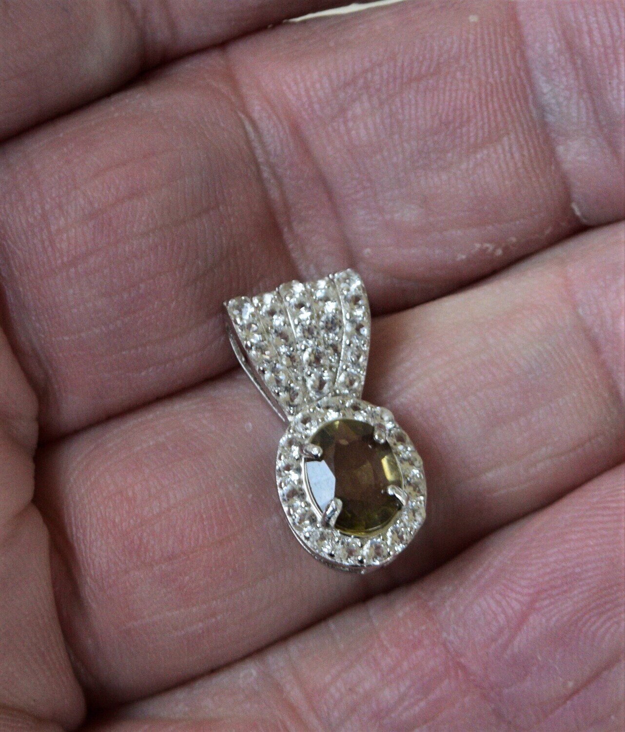 Sapphire Pendant. 1.35 cwt. Natural Earth Mined Yellow-Green Sapphire. Unheated. Sept. Birthstone. See Video