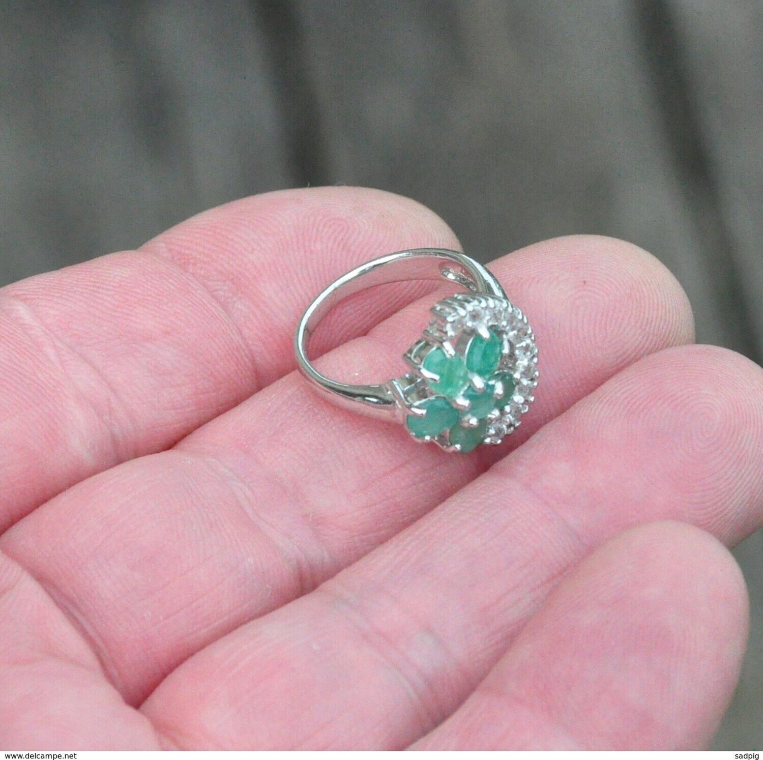 Size 7 Ring. Emerald Ring. .Earth Mined . May Birthday,