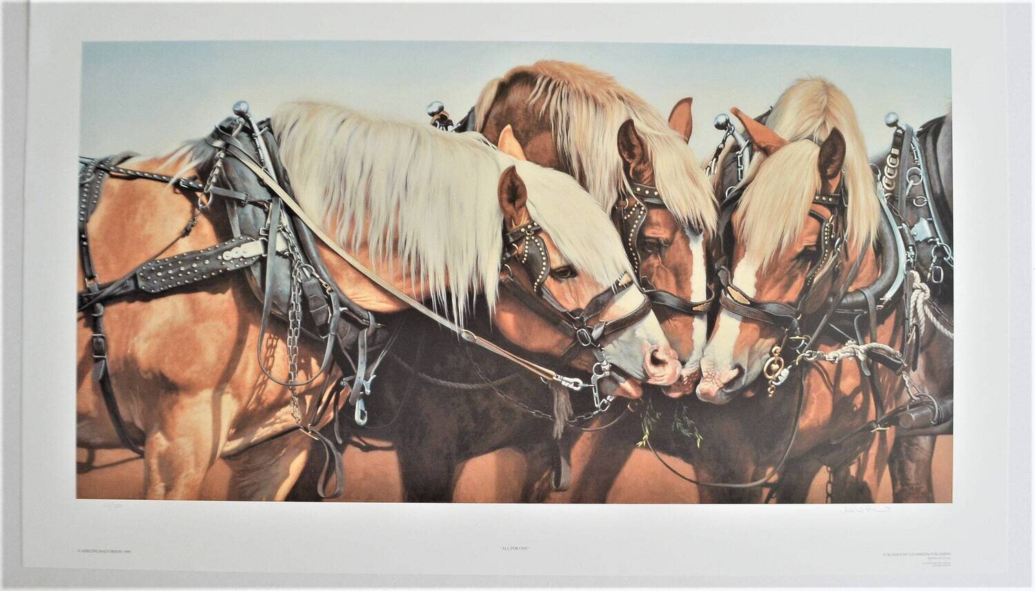 Out of Print Limited Edition , 310 of 350 . Signed Adeline Halvorson. 35&quot; x 20.75&quot; &quot;All For One&quot; .