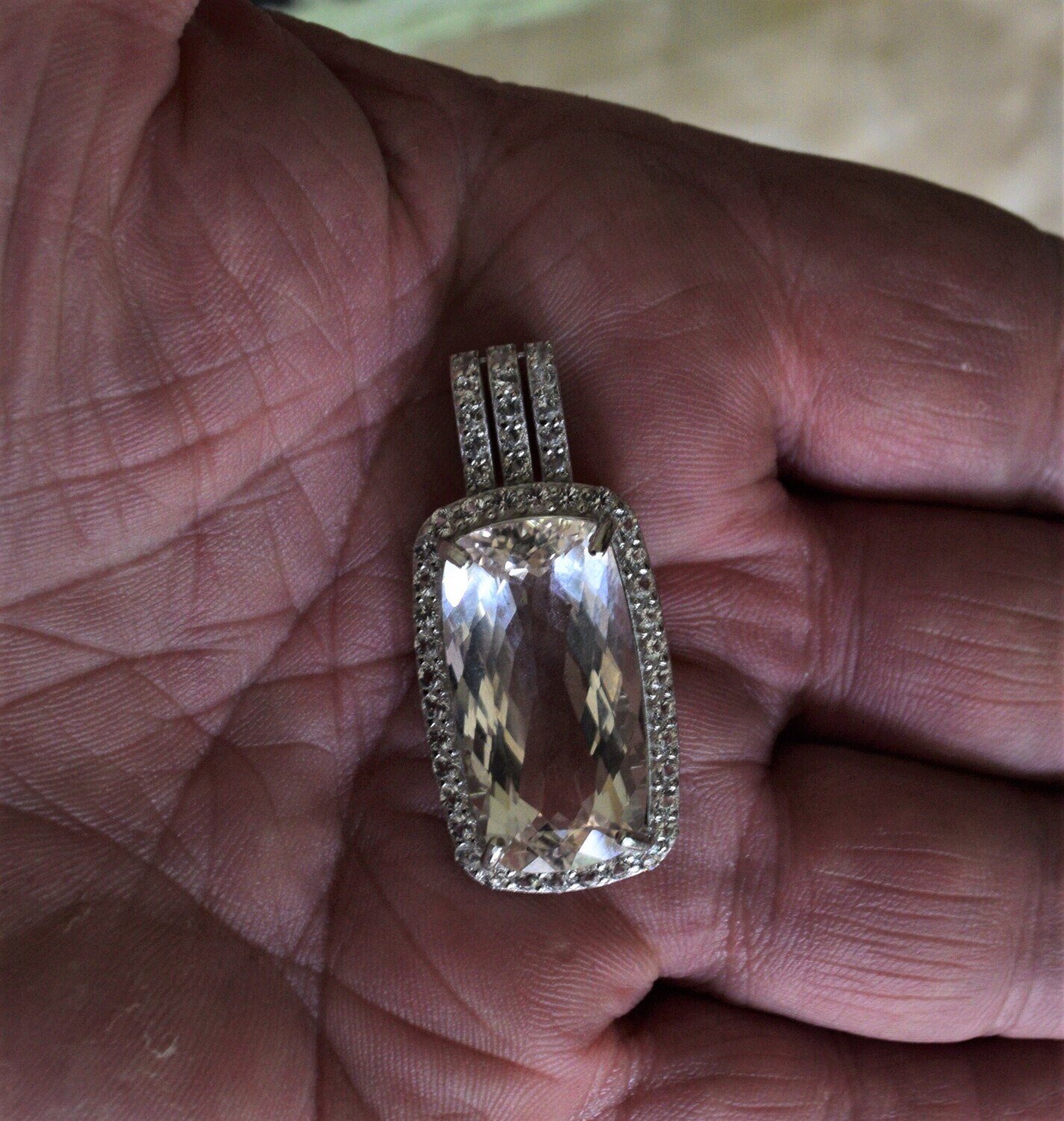 Topaz Pendant. 32.62 cwt. Topaz . Untreated. 27x14x9mm. Independent  Master Valuer Appraised $3,100. See video.