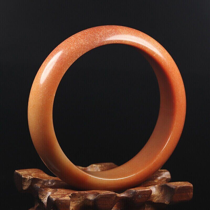 Hand Carved Quartz Bangle, 61mm Diameter, 16mm wide, 8.5mm thick.
