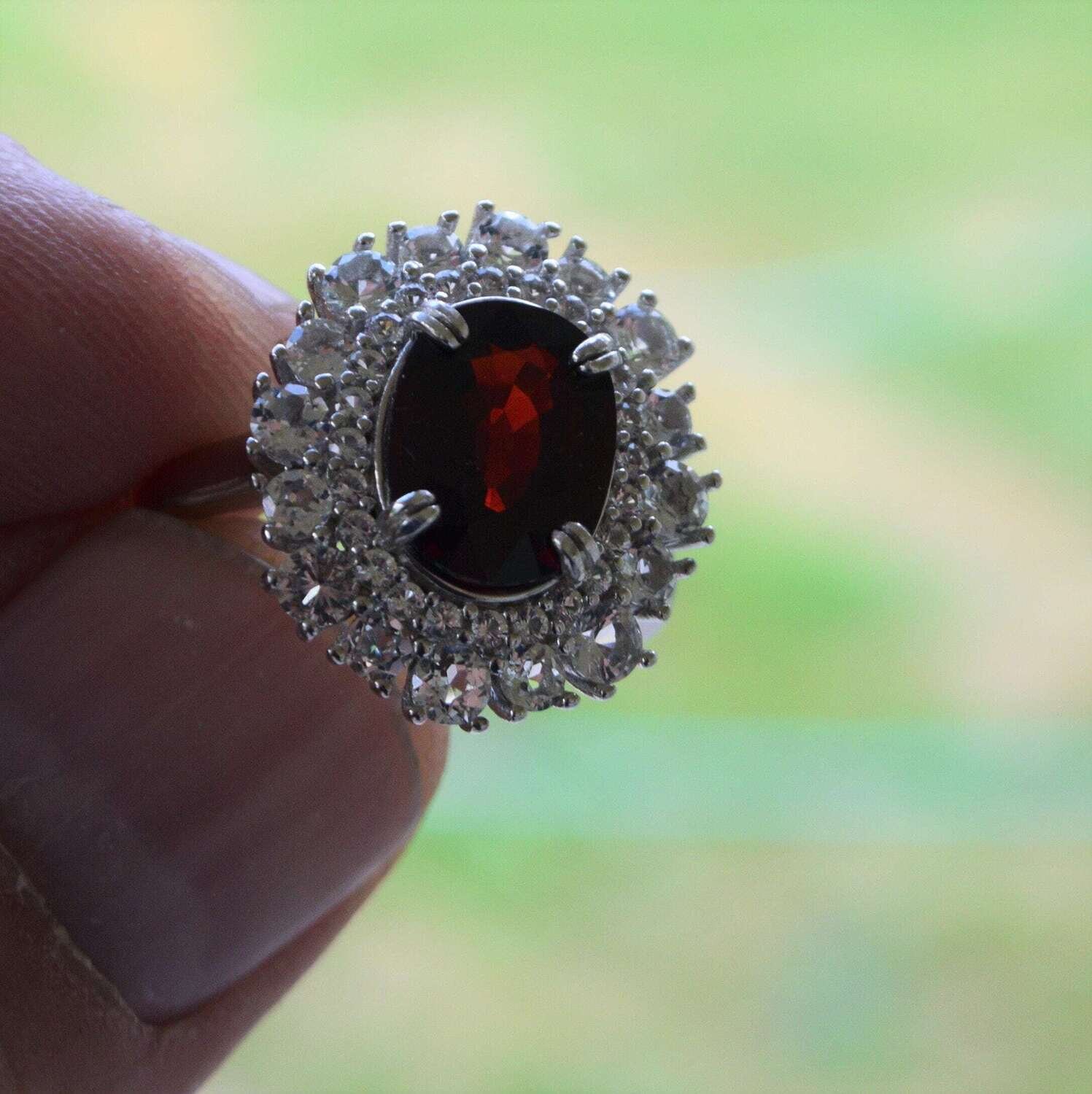 Size 8 Ring.  4.63 cwt. Earth Mined Spessartite Garnet . See Video