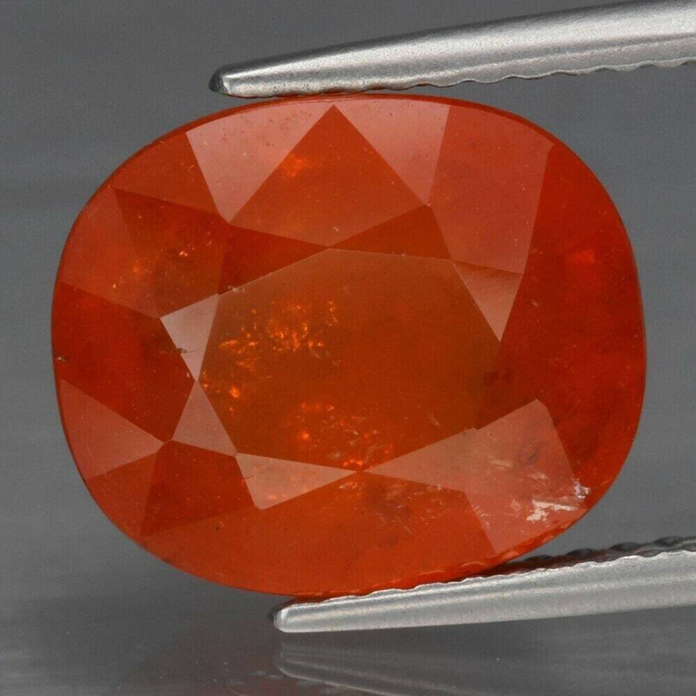 Garnet, 6.65 cwt. Earth Mined Spessartite.  Retail Replacement Appraisal:  $500. 11.3x9.7x5.8mm. See Video