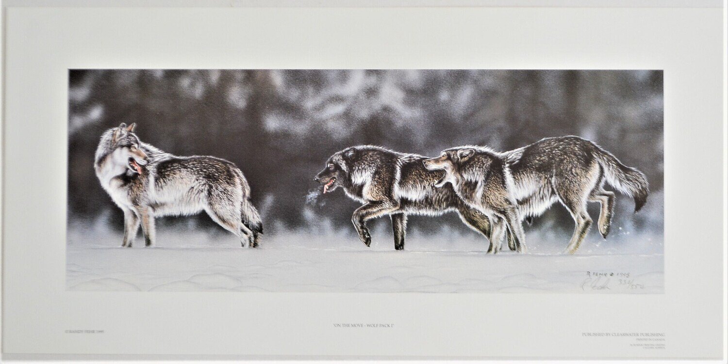 Vintage, Out of Print Limited Edition , 330 of 550 Printed. Signed. 23&quot; x 11&quot; . &quot;On The Move&quot;. 1995