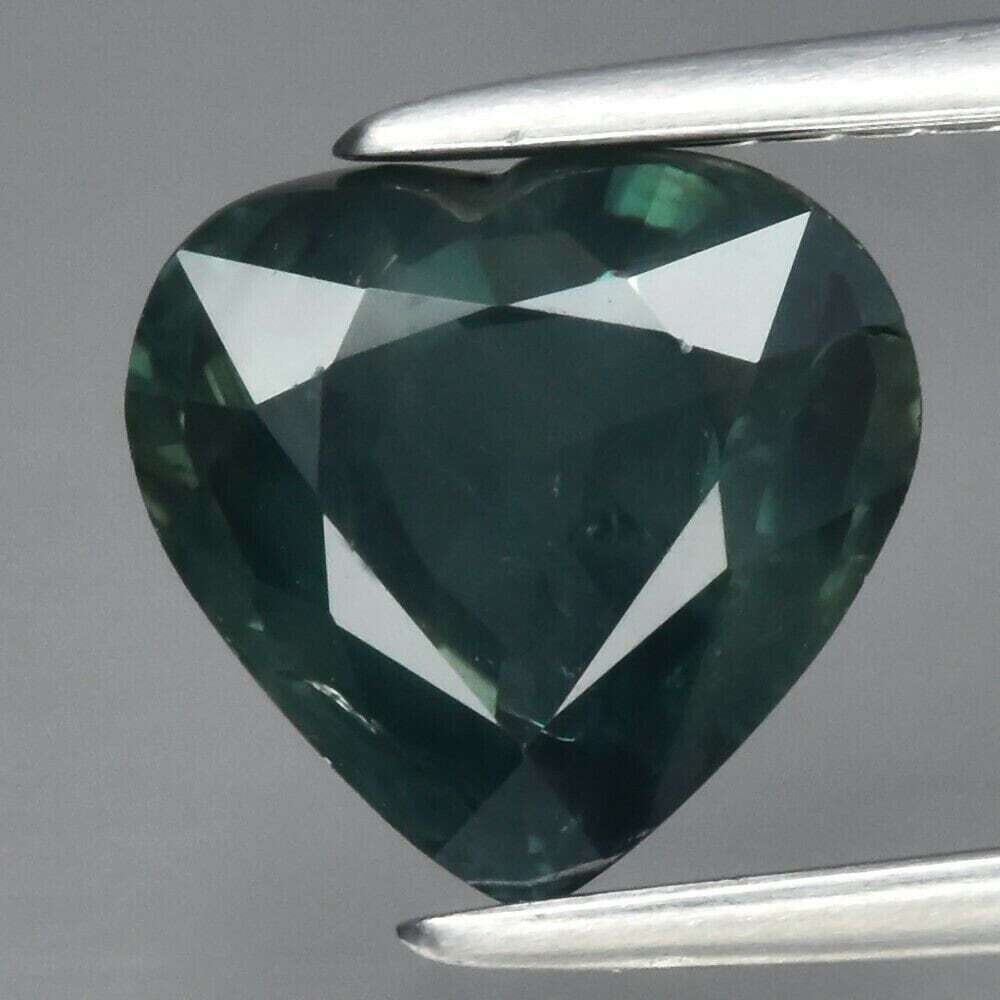 Blue/Green Sapphire Heart, 1.95 cwt. Earth Mined. September Birthday See Video