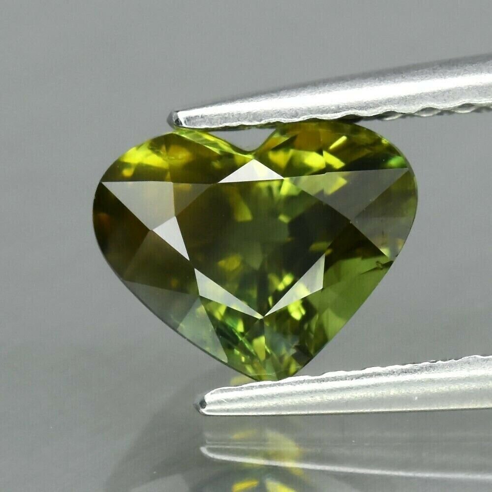 Green Sapphire Heart, 1.5 cwt. Earth Mined. September Birthday. No Evidence of Heating.