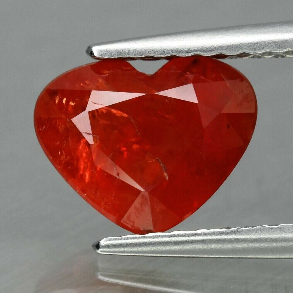 Orange Sapphire Heart, 1.65 cwt. Earth Mined. September Birthday. See Video