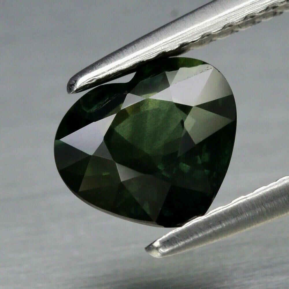 Green Sapphire Heart, 1.25 cwt. Earth Mined. September Birthday. See Video