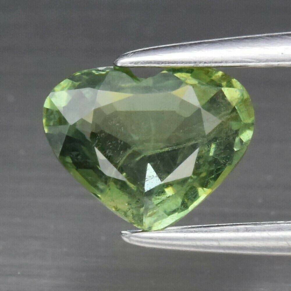 Green Sapphire Heart, .95 cwt. Earth Mined. September Birthday. See Video