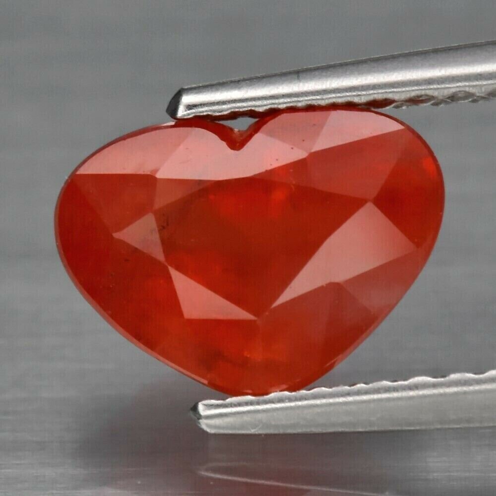 Orange Sapphire Heart, 2 cwt. Earth Mined. September Birthday. See Video