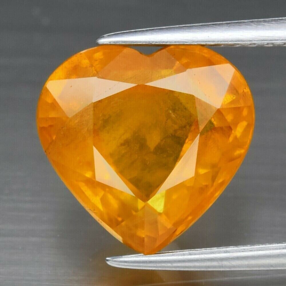 Large Yellow Sapphire Heart, 5.35 cwt. Earth Mined. September Birthday. See Video
