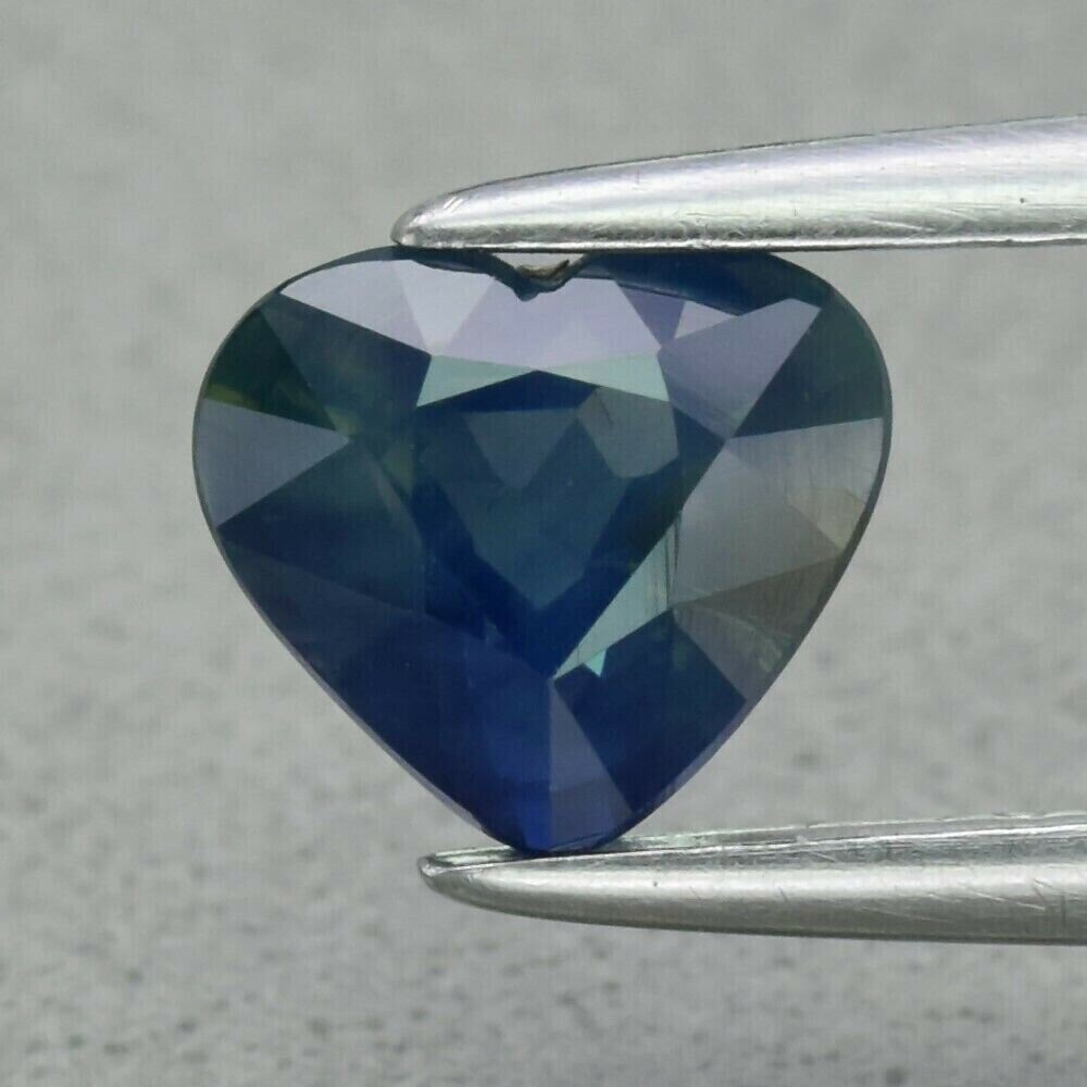 Blue/Green Sapphire Heart,  1.03 cwt. Earth Mined.  September Birthday. No Evidence of Heating.