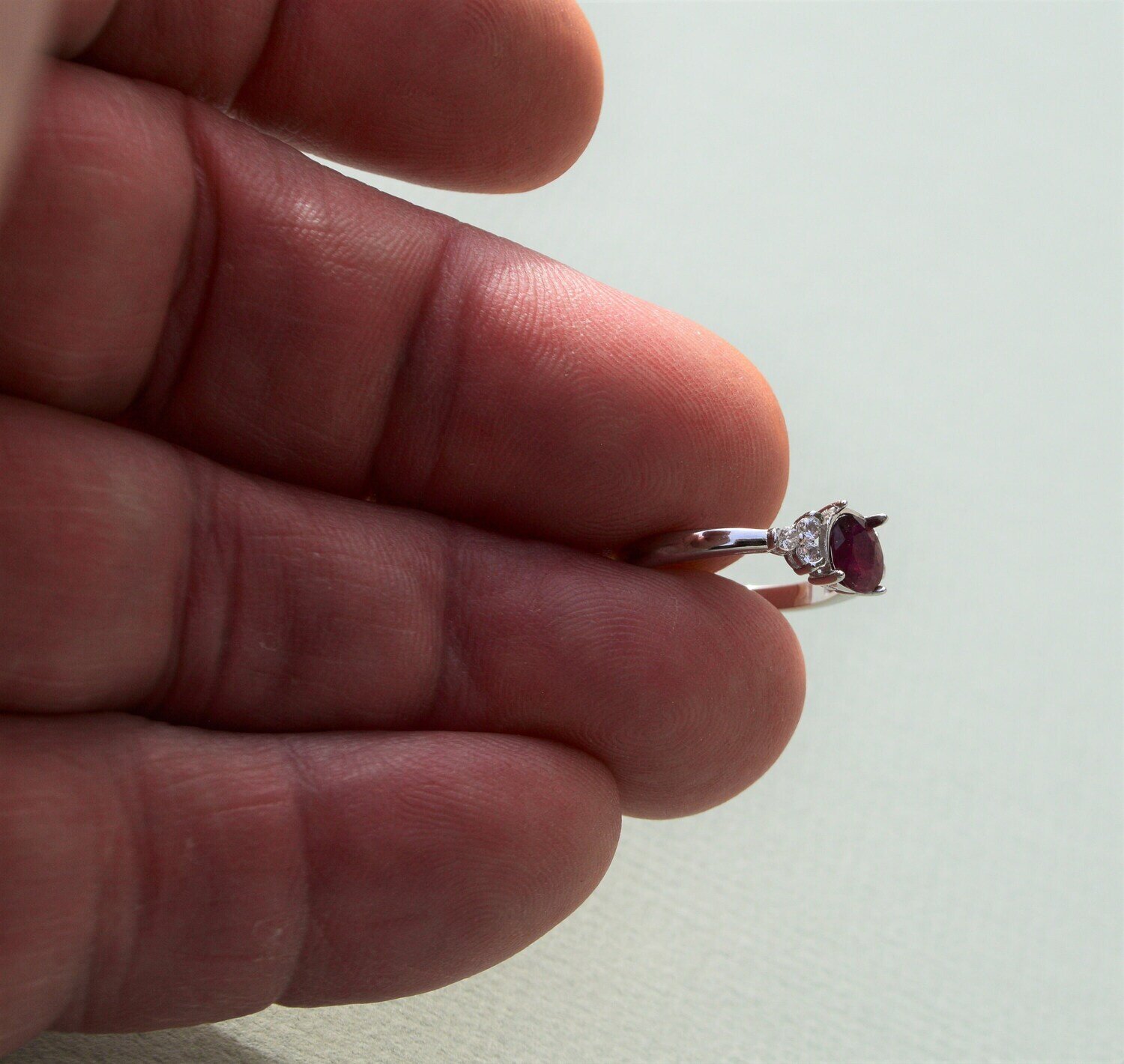 Size 6 Ring.  Ruby Ring. A .6 cwt, Earth Mined Ruby.   July Birthday.