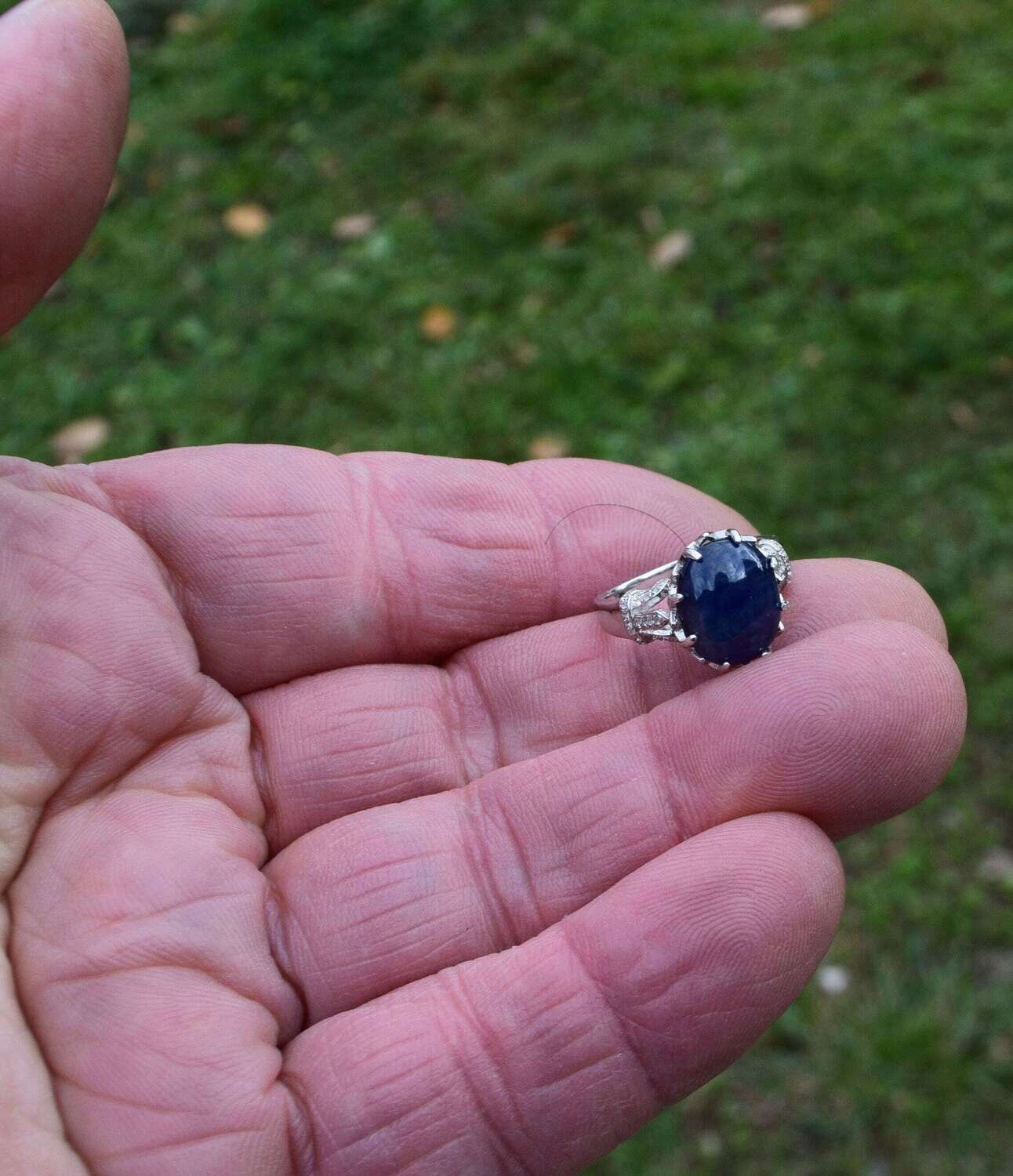 Size 7 Ring. A 6.81cwt Sapphire  Ring. 12.3x10x5.4 mm. September Birthday. See Video