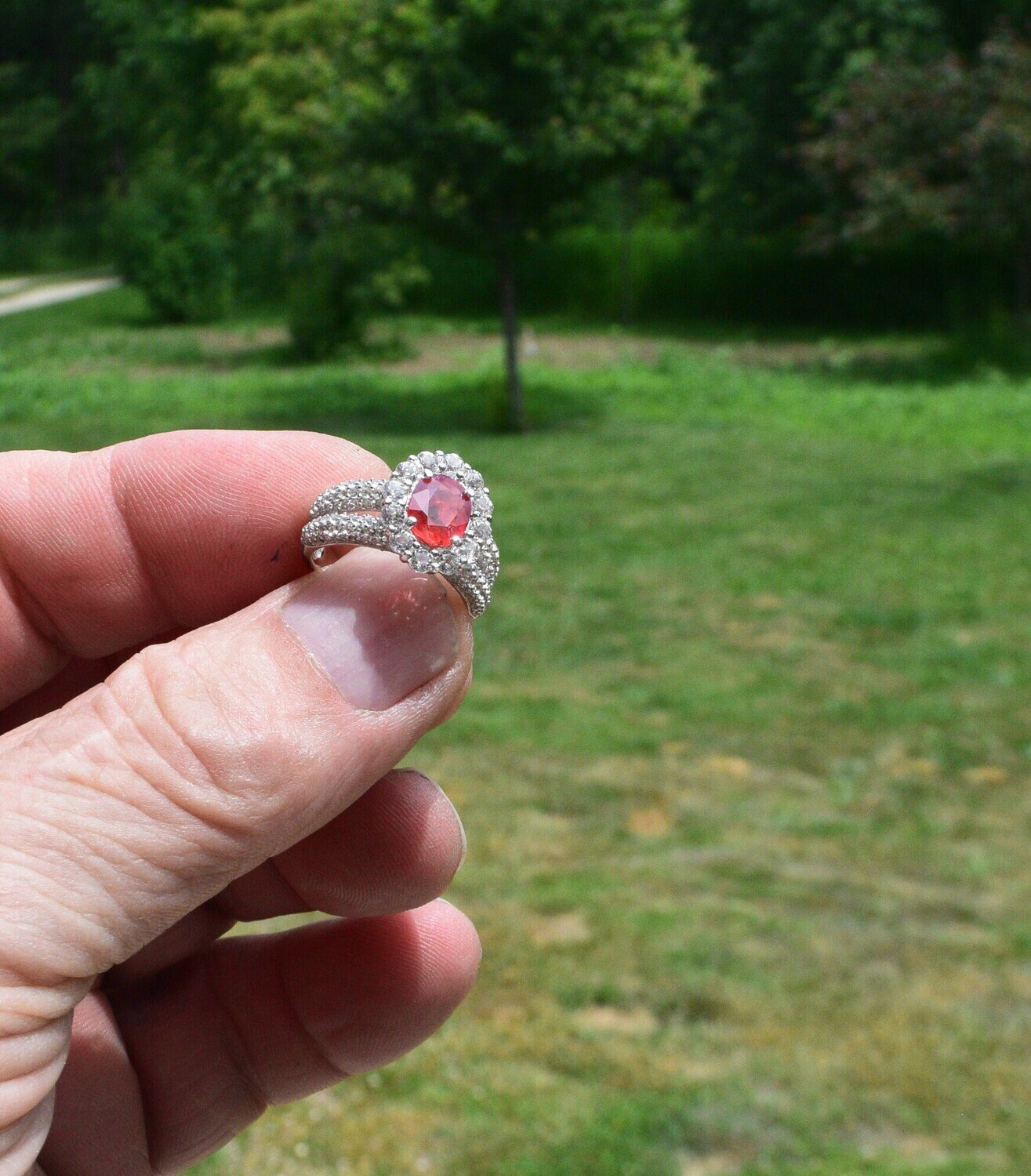 Size 7 Ring. Sapphire . Natural Earth Mined . A 1.47 cwt Orange Sapphire. See Video