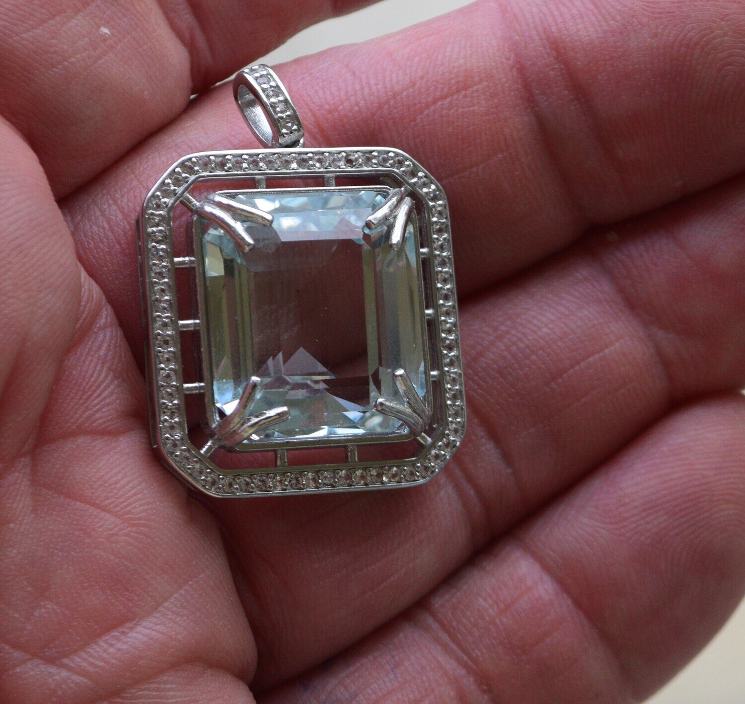 Pendant.45.44 cwt. Blue Topaz  Untreated. Independent Master Valuer Appraised $1,535 Before Setting. See Video