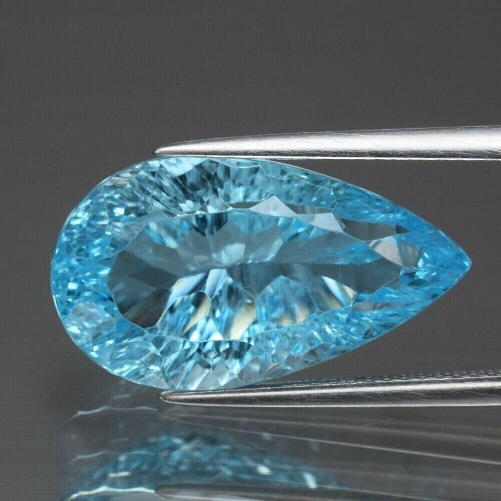 Topaz, 14.5cwt. Earth Mined . November Birthday.  15.2x11.6x7.1 mm. Concave Cut See Video