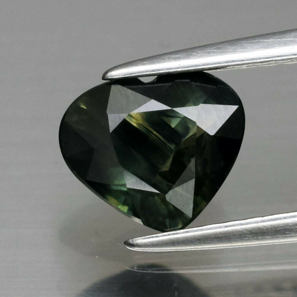 Bluish Green Sapphire Heart, 1.35 cwt. Earth Mined.  September Birthday. See Video.