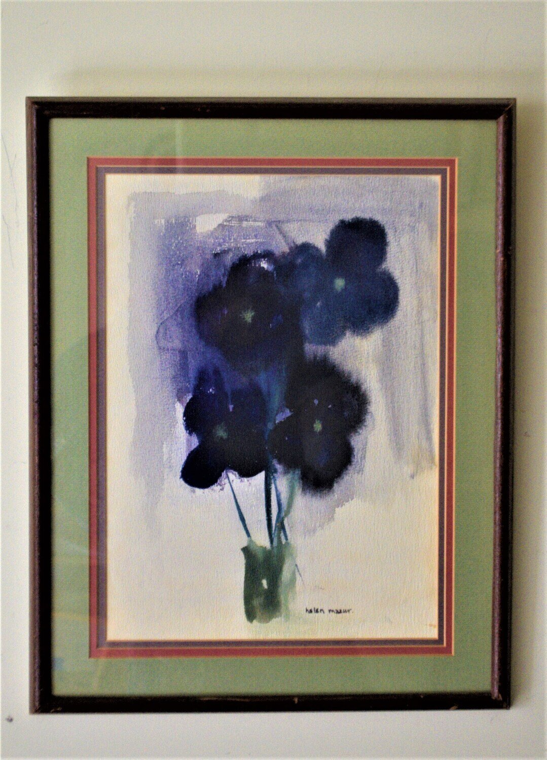 Watercolour, Approx. 15&quot; x 18&quot; by Helen Mazur. Psychedelic Posies