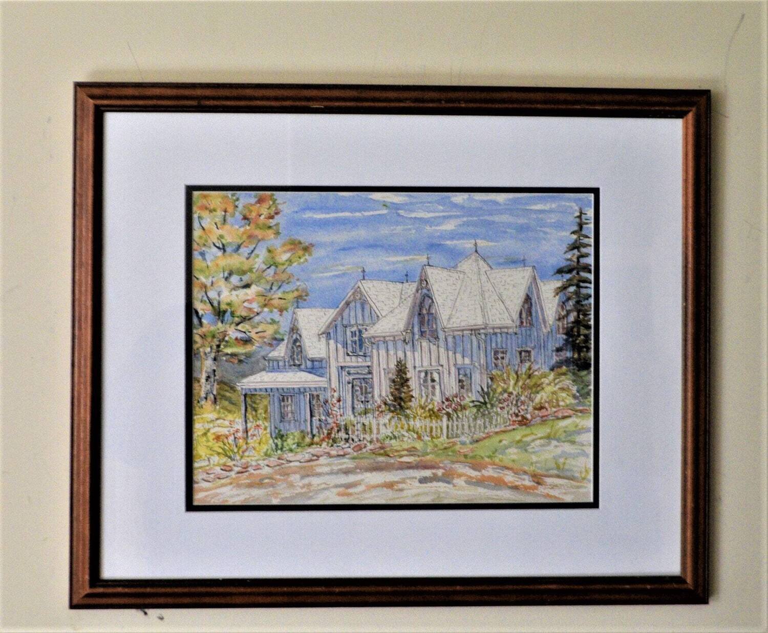 Watercolour, Approx. 17&quot; x 21&quot; by George Hatley. Red Wing House