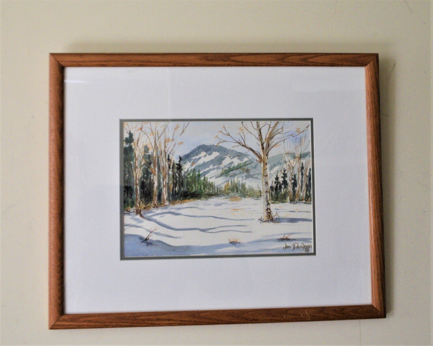 Watercolour, Approx. 17&quot; x 21&quot; by Jan Davidson. Winter Landscape