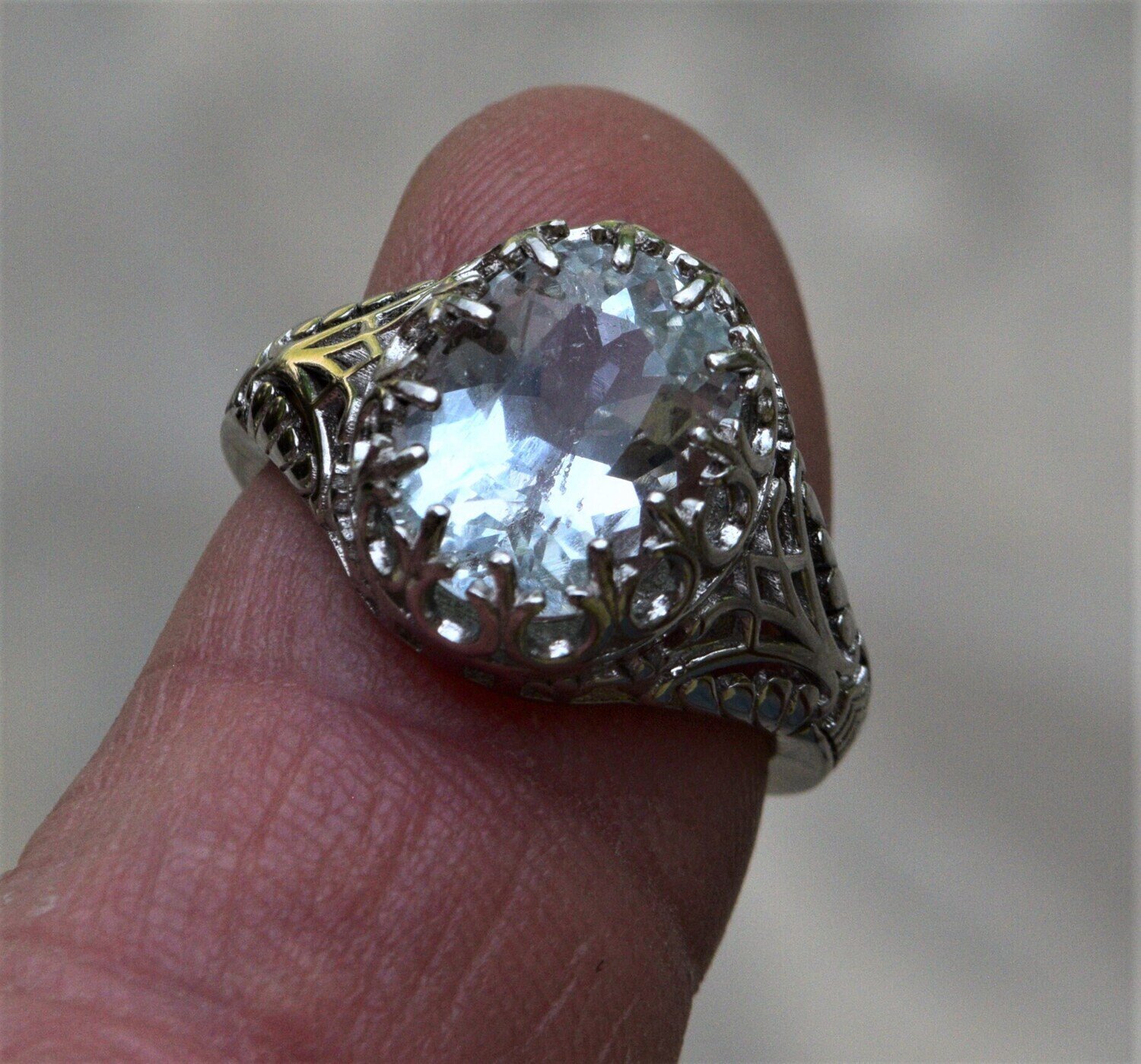 Size 7 Ring. Aquamarine. 4.2cwt. Natural Earth Mined. Unheated, Untreated . March Birthstone.