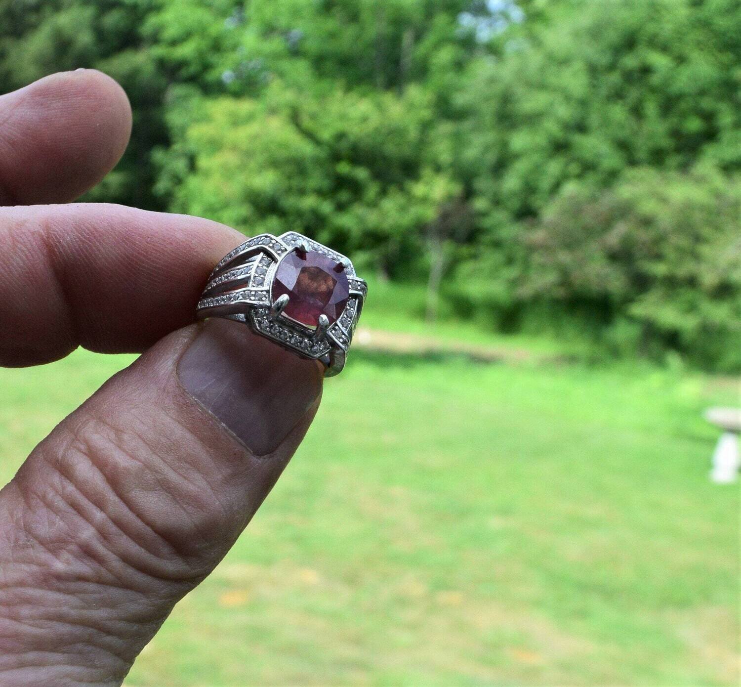 Size 7 Ring. A 4.35 cwt. Earth Mined Sapphire. September Birthday. 10.2x10 mm. See Video