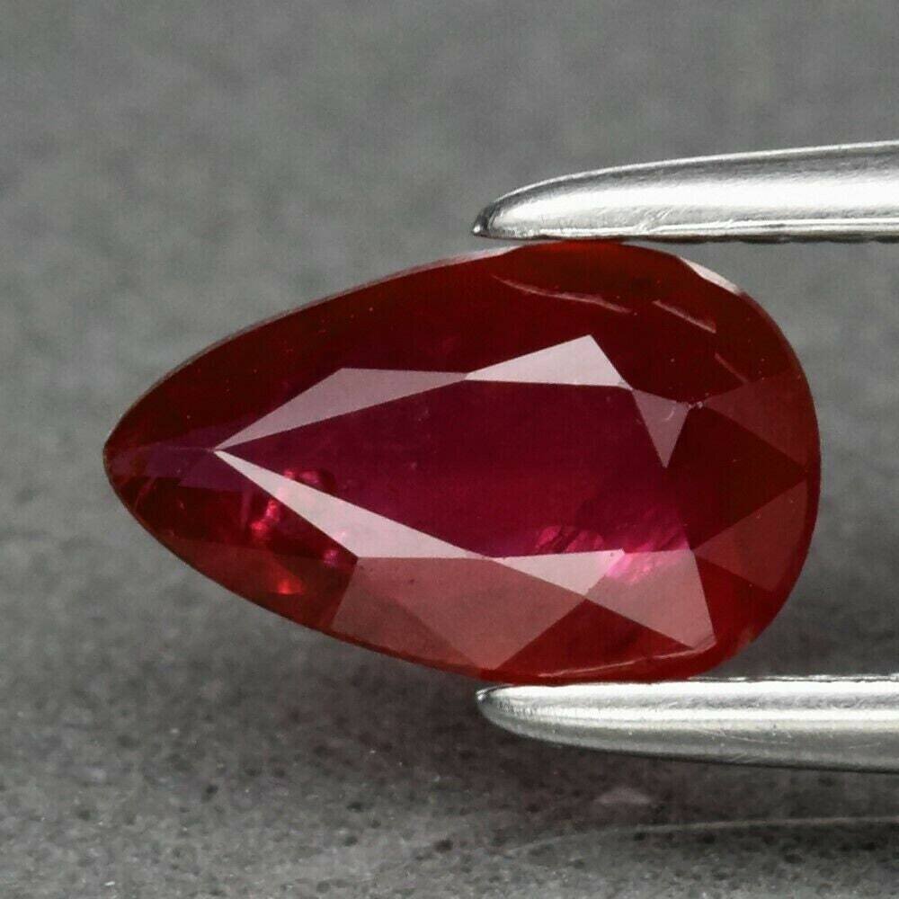 Ruby. .79 cwt. Natural Earth Mined .7 x 4.5 mm. July Birthday. See Video