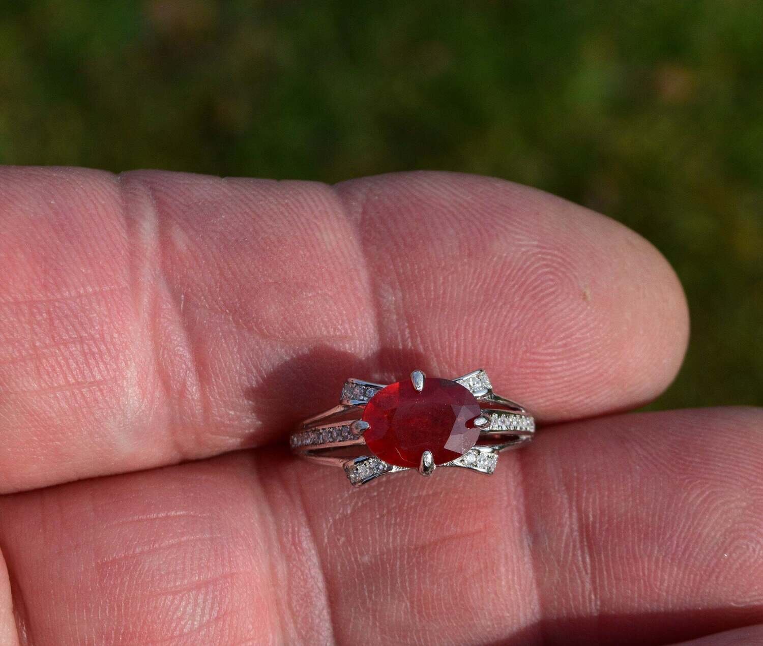 Size 7 Sapphire Ring, M.V. Appraised for $815 for Sapphire only! 2.18 ct. Earth Mined. 9.3x7mm. See Video