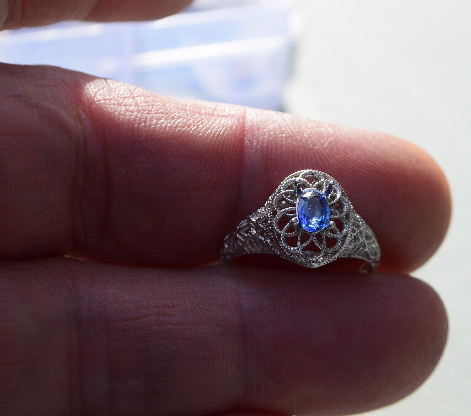 Size 8 Ring. Sapphire Ring. A .5 cwt, Earth Mined Sapphire. September Birthday. See Video