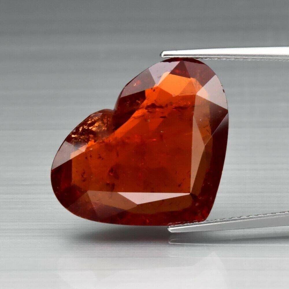 15.94 cwt .Heart Shaped Garnet. Untreated  Hessonite Garnet .Why Settle for Imitations?