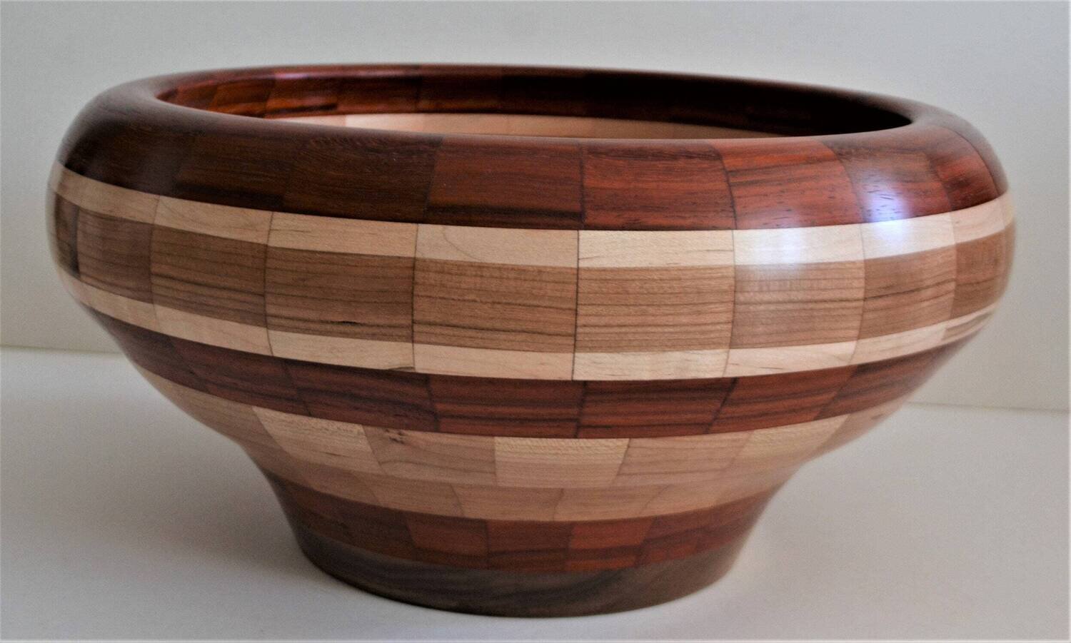 15.5&quot; Diameter. Hand Made Segmented Bowl. Made from 193 Individual Pieces of Various Woods.