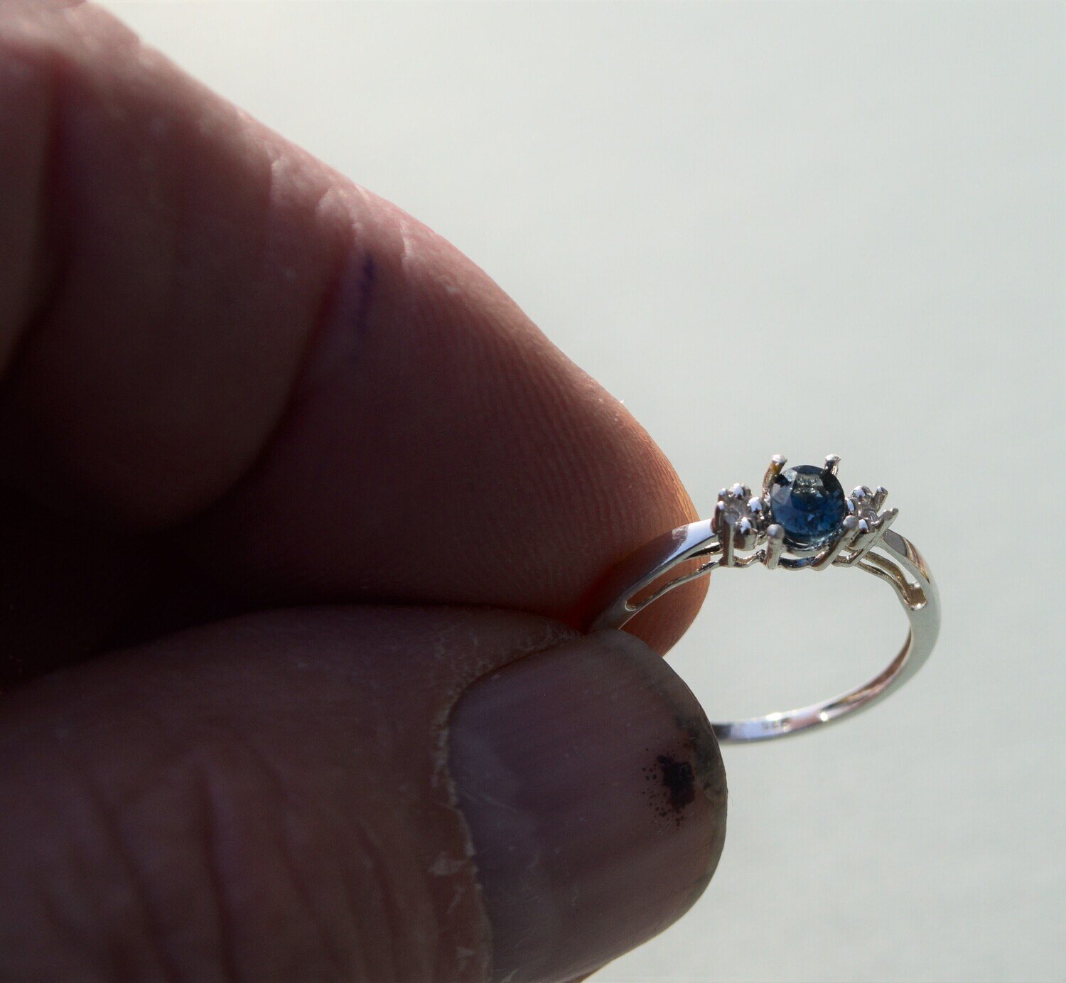 Size 7 Ring. Sapphire . A .55 cwt, Earth Mined Blue Sapphire. July Birthday 5X4MM