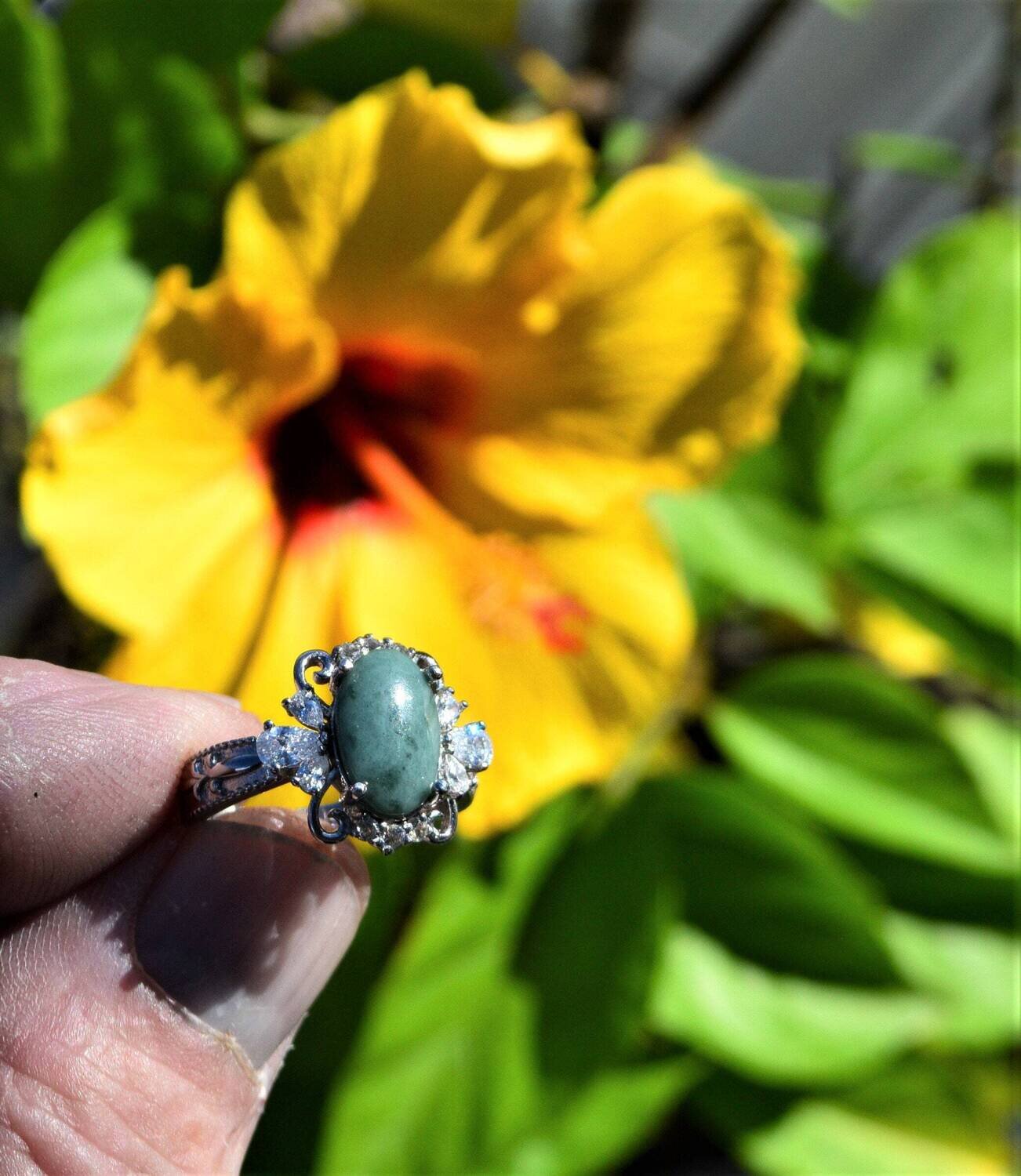 Size 7 Ring. Jade, 3.1 cwt. Natural Earth Mined .  Burma Jade