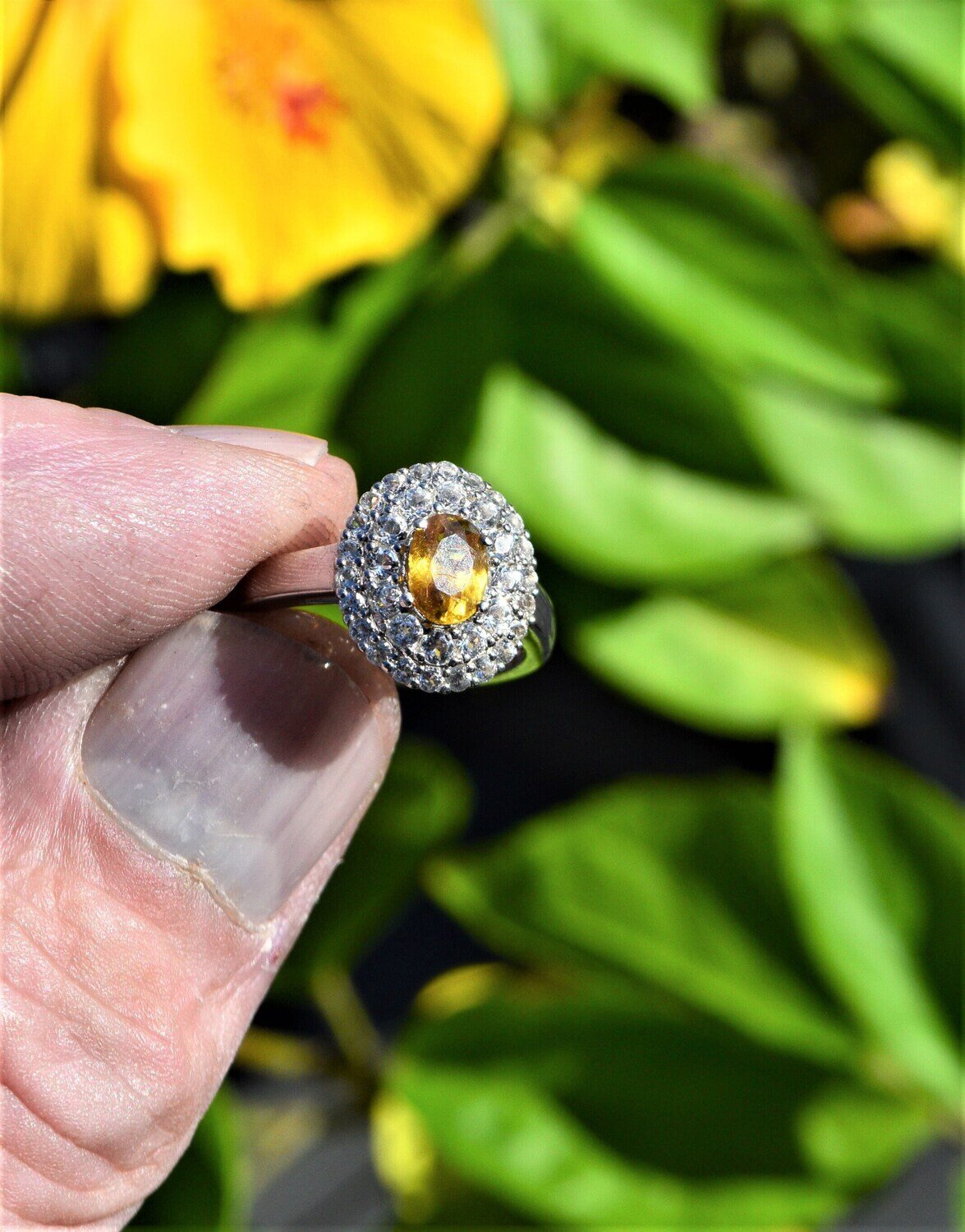 Size 7 Ring. Sphene  Ring.  1 cwt. Natural Earth Mined . More Fire than Diamond.