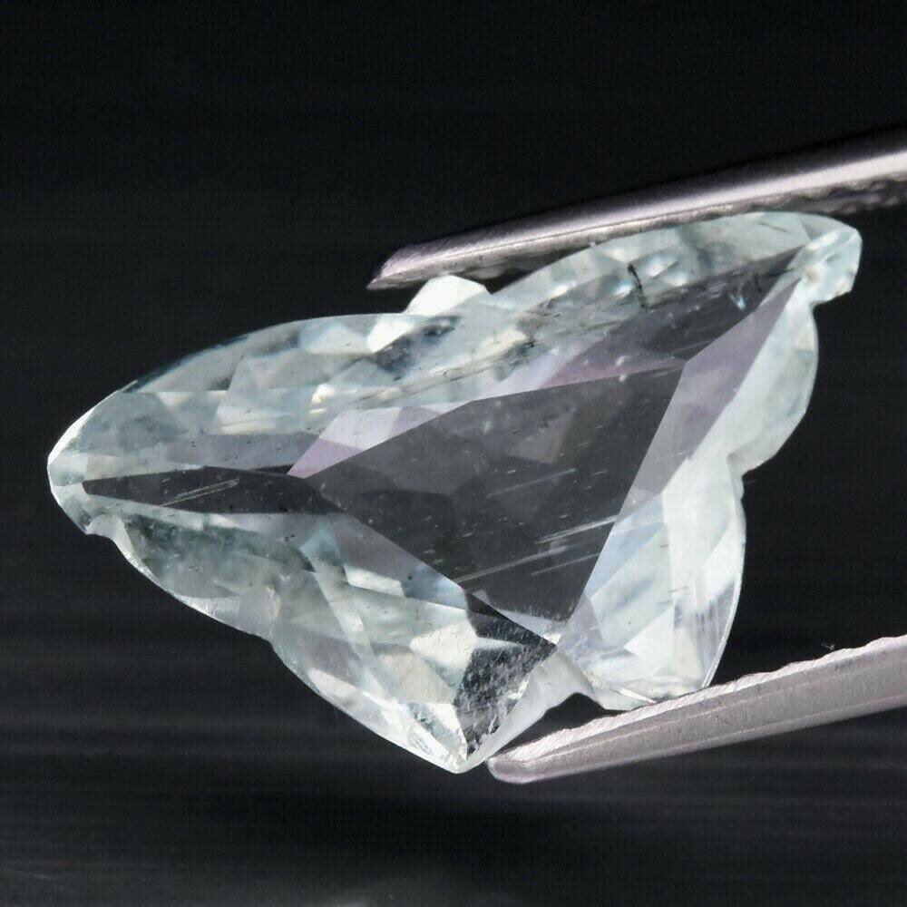 Aquamarine, 4 cwt. Natural Earth Mined . Butterfly. Unheated, Untreated. 16.4X9.3MM See Video
