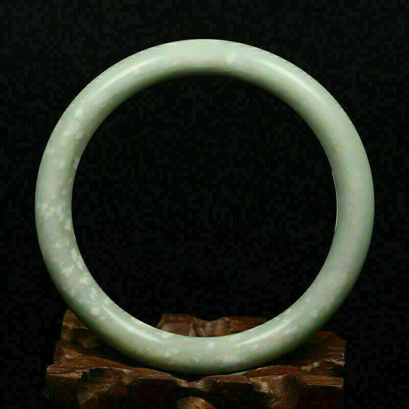 Hand Carved Quartz Bangle, 63mm Diameter, 10mm wide, 9mm thick.