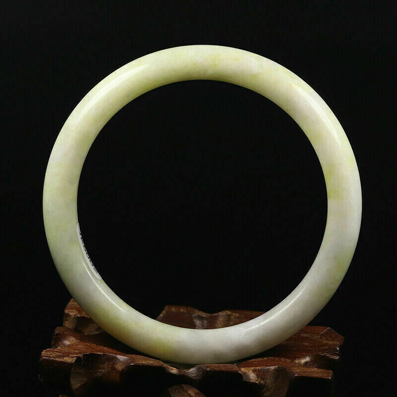 Hand Carved Quartz Bangle, 61mm Diameter, 10mm wide, 8mm thick.