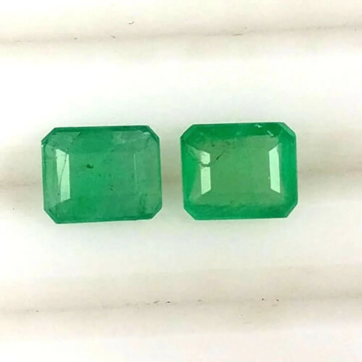 Emerald pair, 1.44cwt. in total. Natural Earth Mined .  Retail Replacement Appraisal: $400