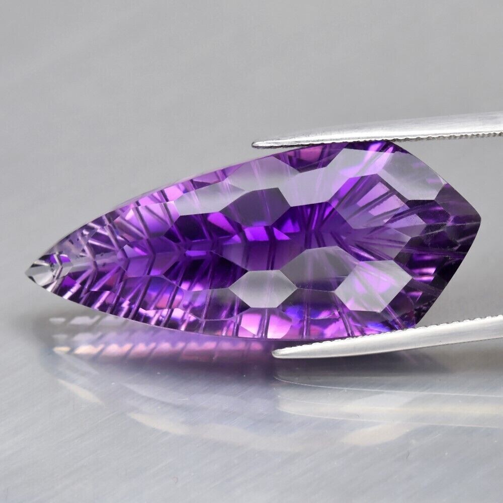 ON HOLD. Amethyst, Approx. 30.3cwt.  Natural Earth Mined. 36x15x11.6mm. Unheated. February Birthday. See video.