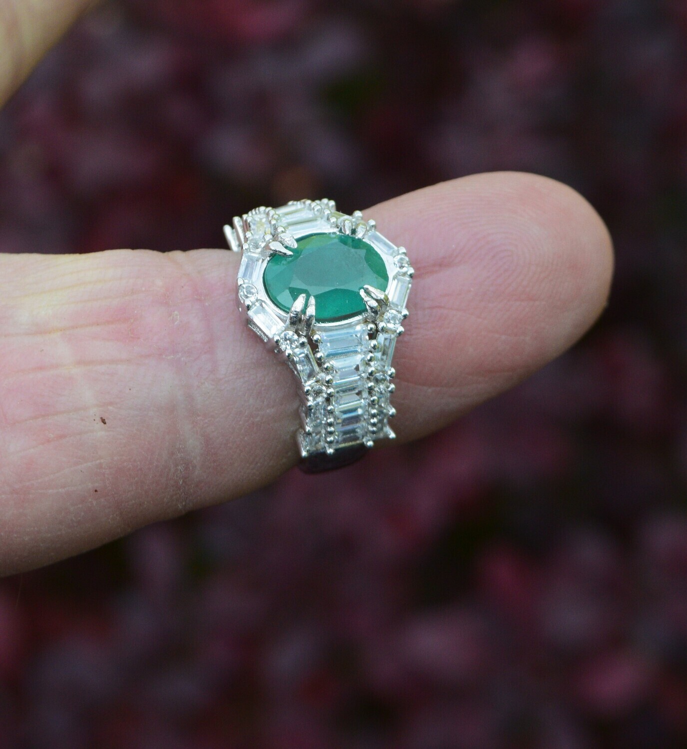Size 7 Ring. Emerald  approx  2.3cwt . Earth Mined.  Independent Master Valuer Appraised for $730 for stone only. Why Settle for Imitations? May Birthday