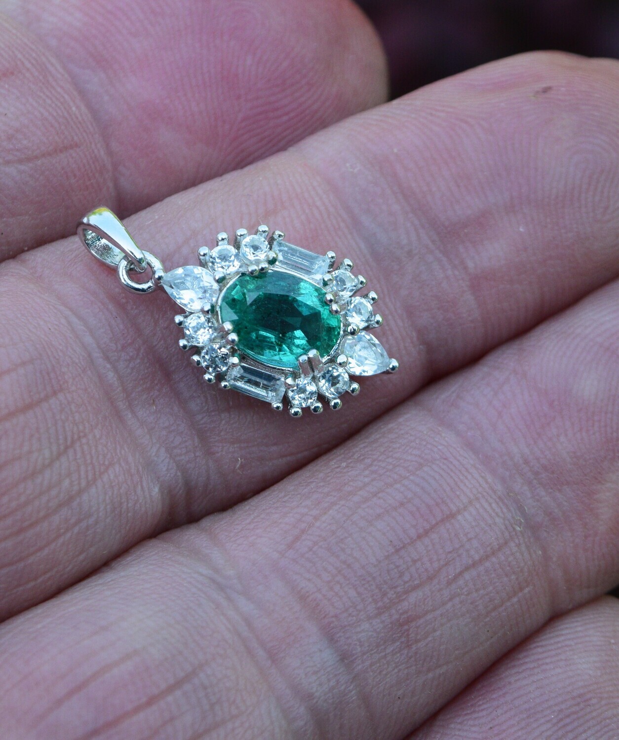 Emerald Pendant with 1.45 cwt Emerald. Earth Mined. Independent Master Valuer Appraised. May Birthday