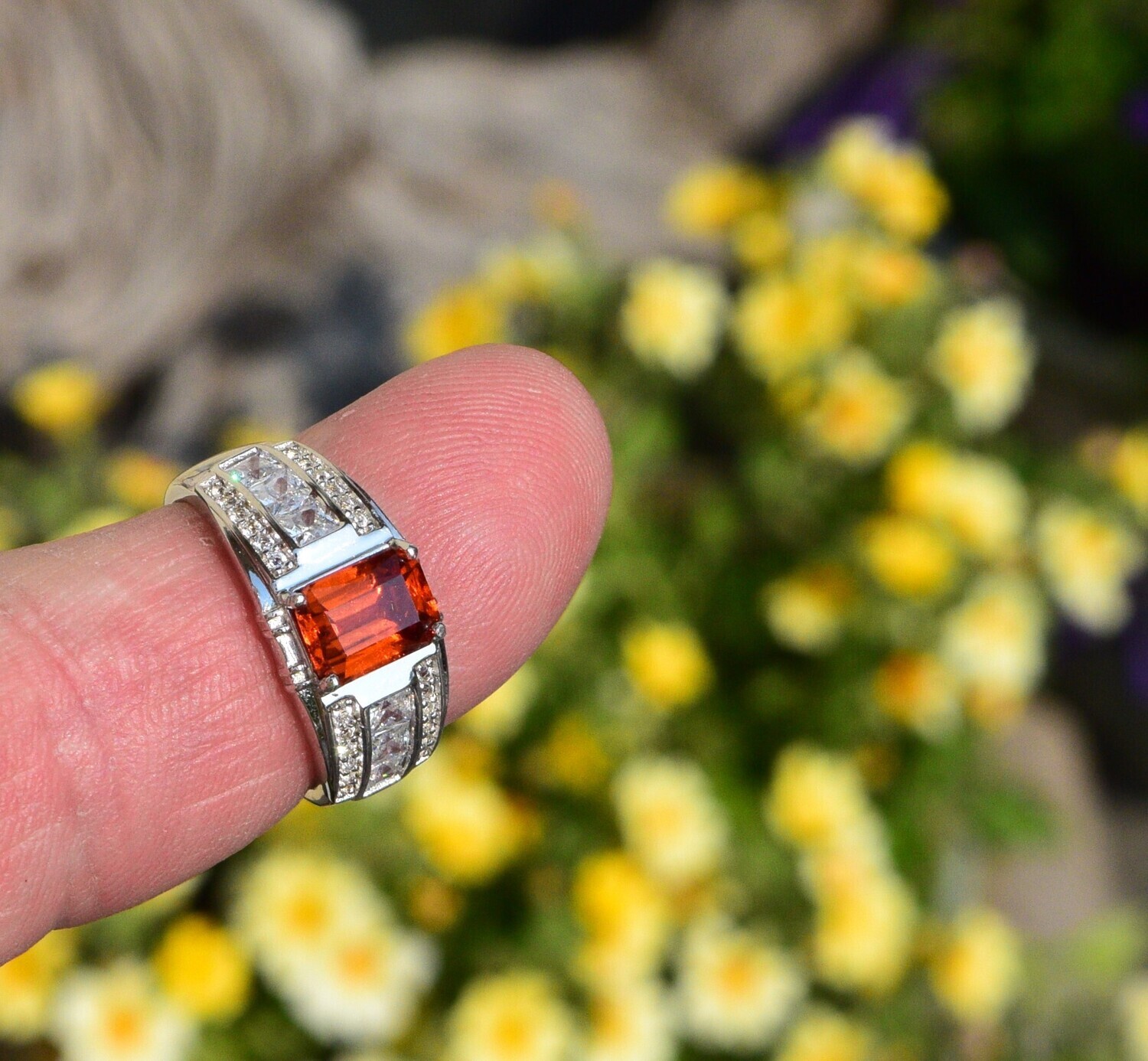 Size 7 Ring. Garnet Ring . Spessartite Garnet.  2.1cwt. Natural Earth Mined . 8x5.8x4mm. January Birthday. See Video