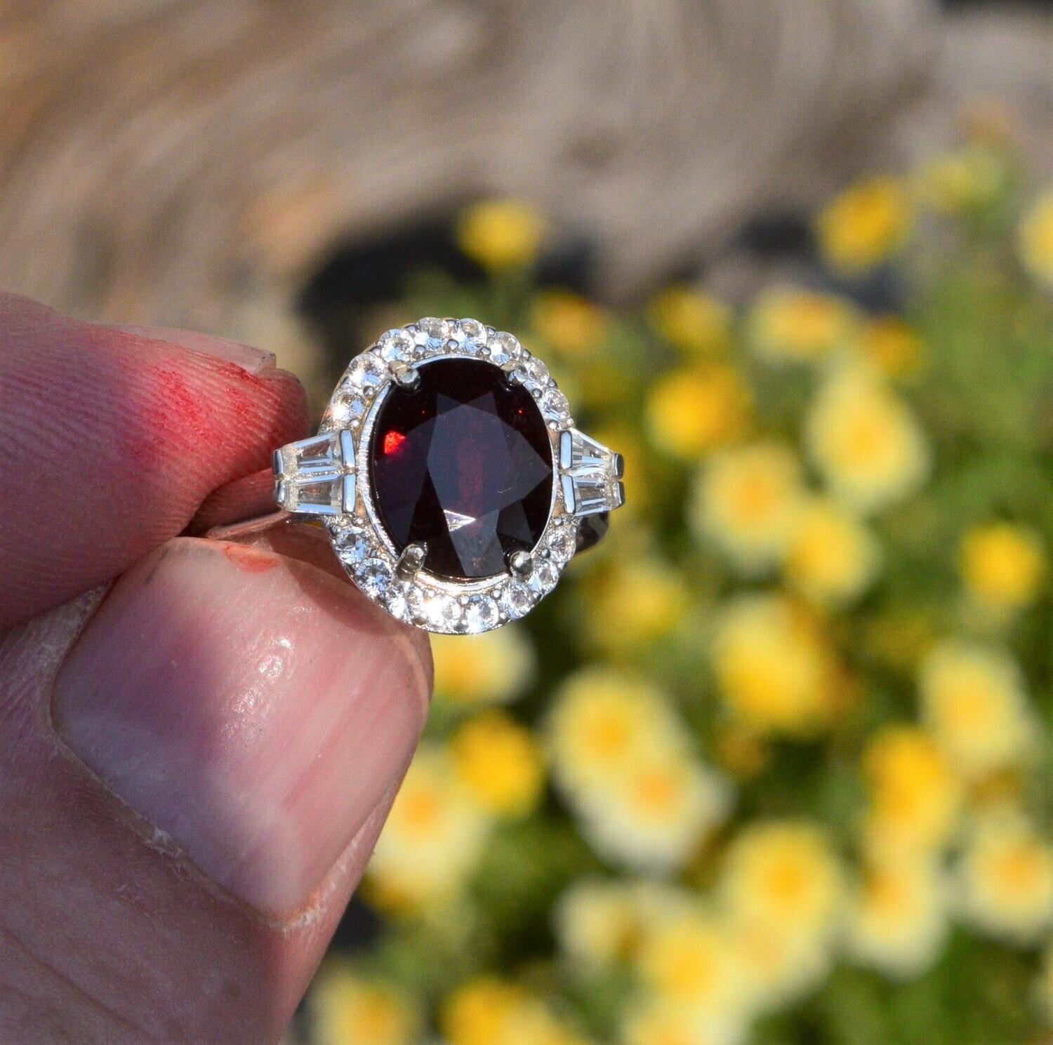 Size 8 Ring. Garnet Ring . Spessartite Garnet. 5cwt. Natural Earth Mined 11x9x5.3mm. January Birthday. See Video