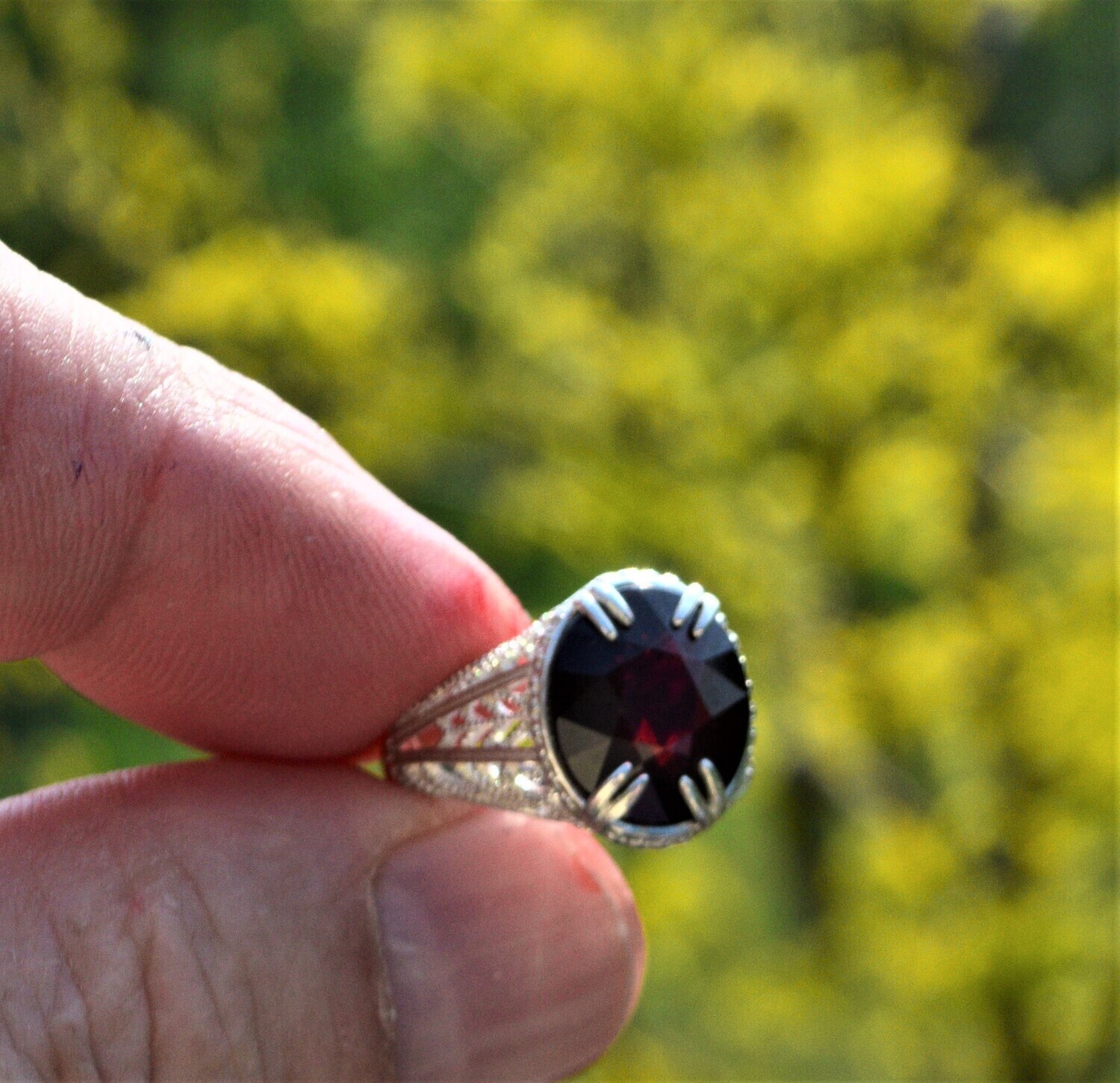 Size 7 Ring. Garnet Ring . Spessartite Garnet. 8.4cwt. Natural Earth Mined 13.5x11.5x6.2mm. January Birthday. See Video