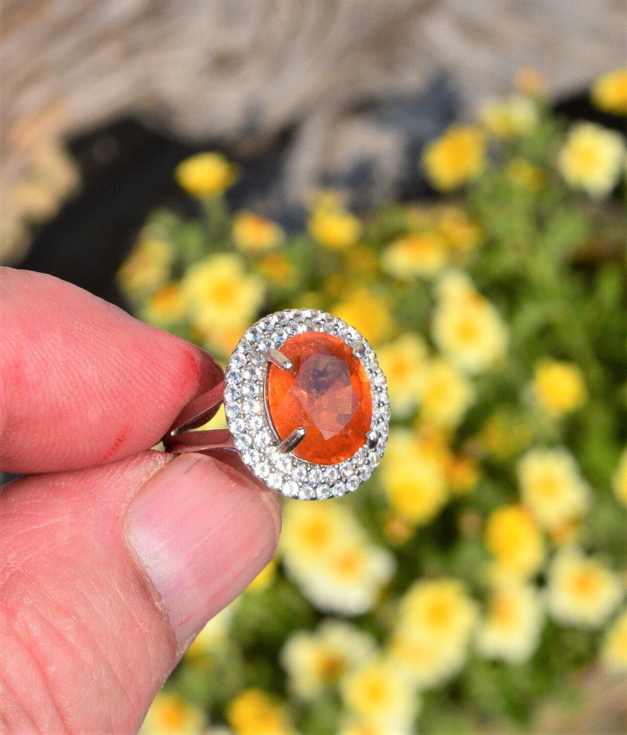 Size 7 Ring. Garnet Ring . Spessartite Garnet. 8.5cwt. Natural Earth Mined 13.2x10.5x6.2mm. January Birthday. See Video